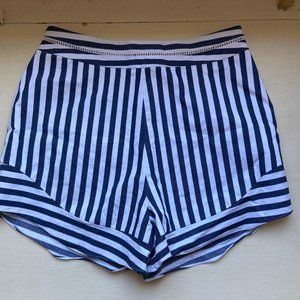 Navy/white high waisted shorts